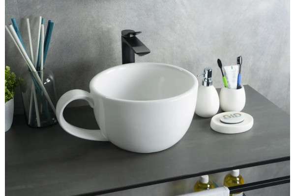 Накладная раковина Gid N9055 40х30 белая круглая, цвет белый