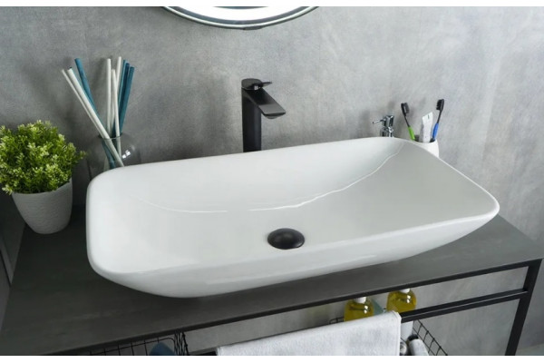 Накладная раковина Gid N9122 71х40 белая прямоугольная, цвет белый