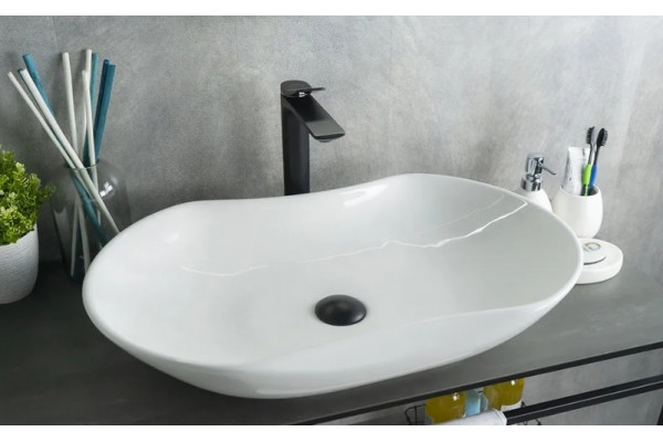 Накладная раковина Gid N9175 66.5х41 белая прямоугольная, цвет белый