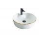 Накладная раковина Gid D1306h011 45х45 белая с золотом, круглая,  в современном стиле