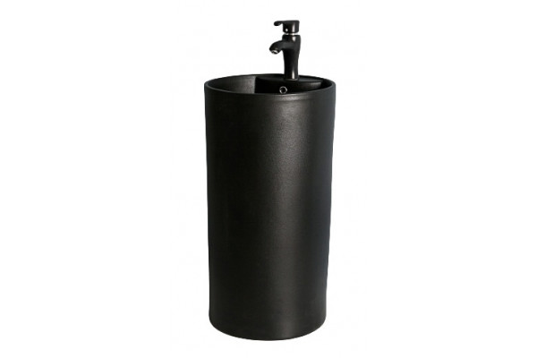 Напольная раковина Gid Nb135bg 45х45х85 черный графит круглая,  в современном стиле