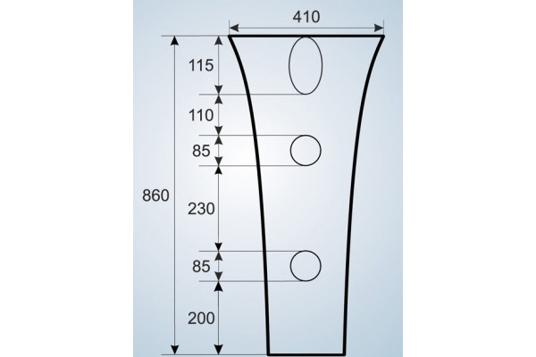 Напольная раковина Gid Nb132 41х41х84 белая  круглая, цвет белый