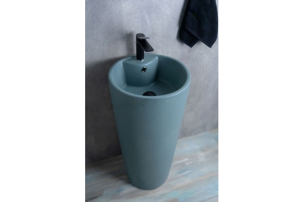 Напольная раковина Gid Nb131gm 40х40х84 зеленый хаки круглая,  в современном стиле