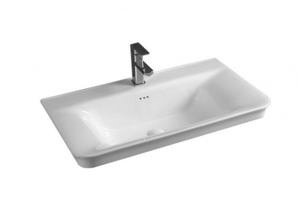Встраиваемая сверху раковина Gid NYJ851-80 81х47 белая прямоугольная, цвет белый