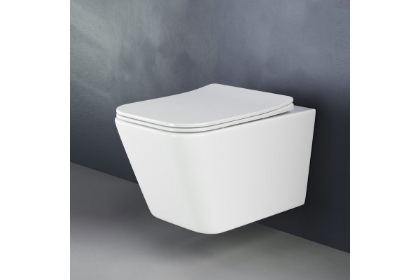 Подвесной унитаз Gid Tr2144 микролифт белый, прямоугольный, 36x52 см