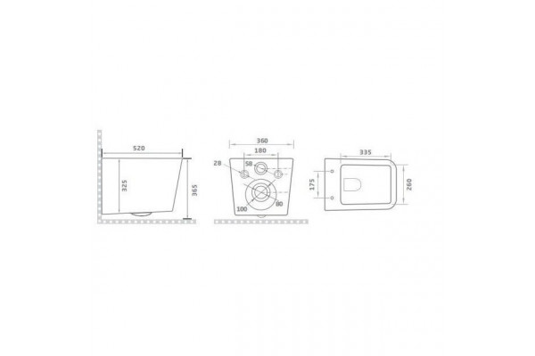 Подвесной унитаз Gid Tr2144 микролифт белый, прямоугольный, 36x52 см