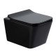 Подвесной унитаз Gid Tr2144BL микролифт черный, прямоугольный, 36x52 см