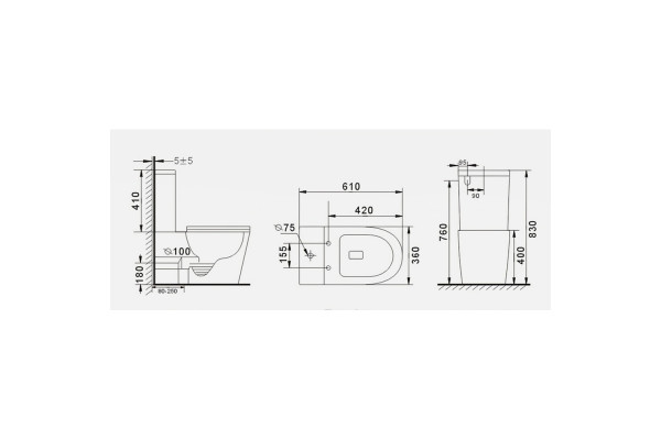 Напольный унитаз Gid Tr2179 микролифт белый, овальный, 36x61 см