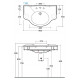 Раковина Globo Paestum PA056.BI*1 90 см цвет белый, полукруглая, с переливом