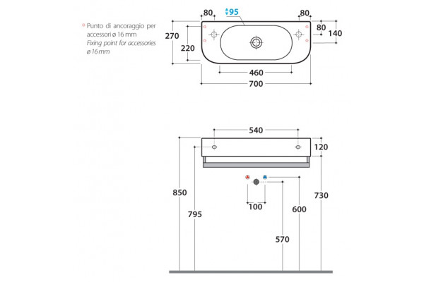 Раковина Globo Forty3 SCT70.BI*0 70 см цвет белый, полукруглая