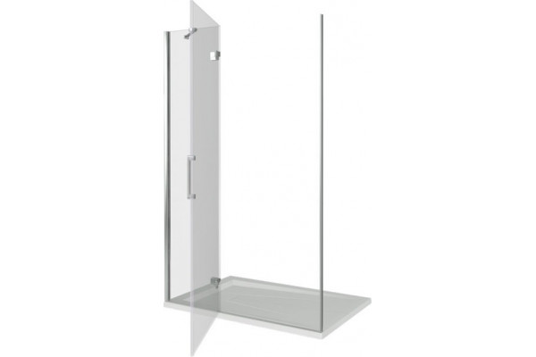 Душевая дверь в нишу Good Door Saturn WTW-120-C-CH-L распашная, стекло прозрачное
