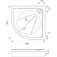 Поддон для душа Good Door Эклипс 80x80 с ножками и экраном, четверть круга, средний