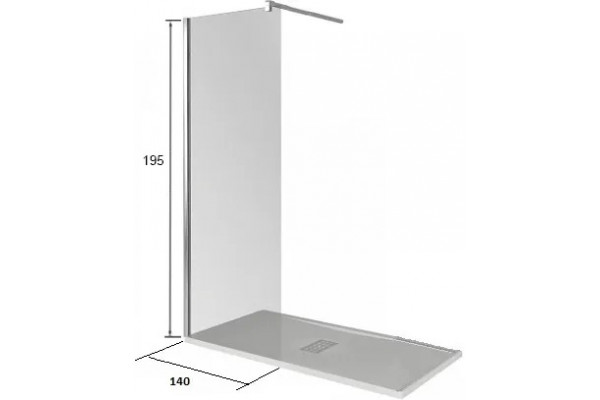 Душевая перегородка Good Door Walk in SP-140-C-CH 140х195 стекло прозрачное, профиль хром