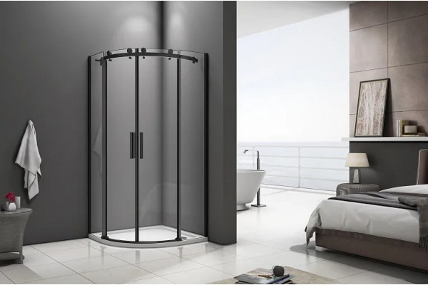Душевой уголок Good Door Galaxy R-TD-90-C-B четверть круга, двери раздвижные