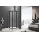Душевой уголок Good Door Galaxy R-TD-90-C-B четверть круга, двери раздвижные