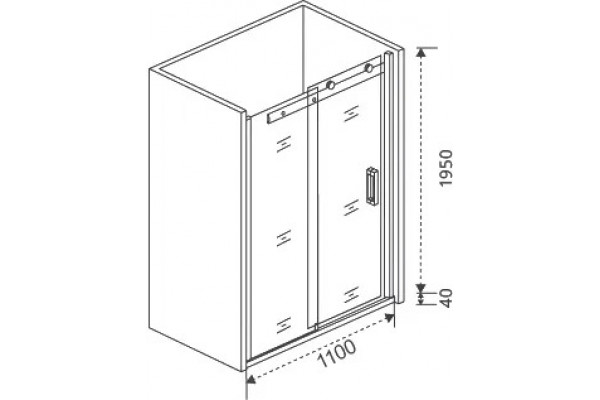 Душевая дверь в нишу Good Door Galaxy WTW-110-C-B профиль черный раздвижная, стекло прозрачное