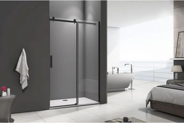 Душевая дверь в нишу Good Door Galaxy WTW-110-C-B профиль черный раздвижная, стекло прозрачное