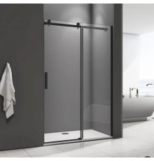 Душевая дверь в нишу Good Door Galaxy WTW-160-C-B профиль черный раздвижная, стекло прозрачное