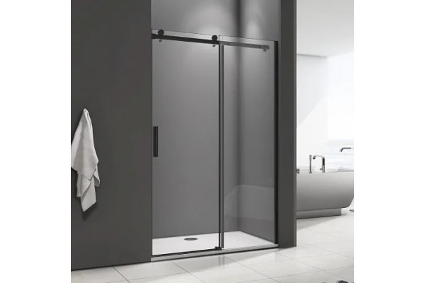 Душевая дверь в нишу Good Door Galaxy WTW-160-C-B профиль черный раздвижная, стекло прозрачное