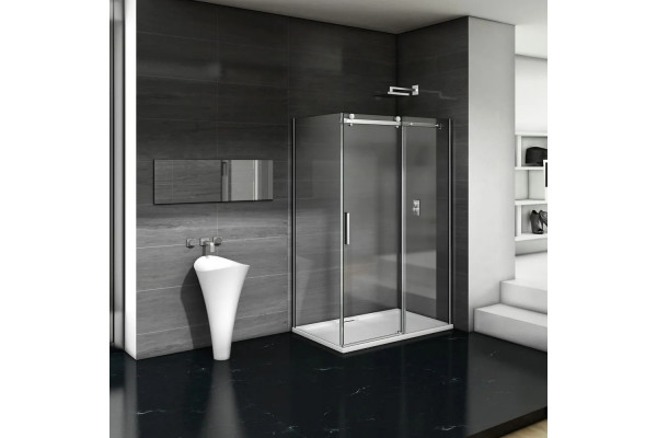 Душевой уголок Good Door Galaxy WTW+SP-C-CH 150x100, профиль хром, прямоугольный, двери раздвижные