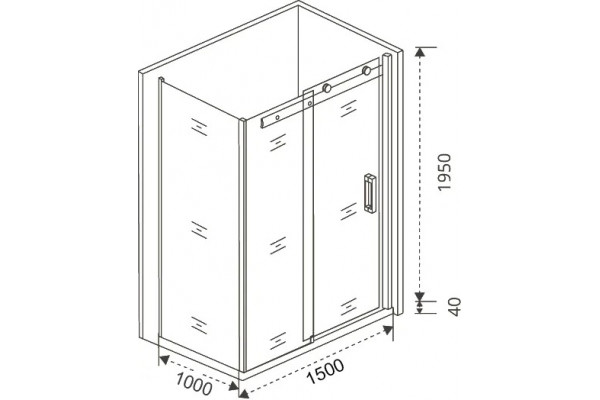 Душевой уголок Good Door Galaxy WTW+SP-C-CH 150x100, профиль хром, прямоугольный, двери раздвижные