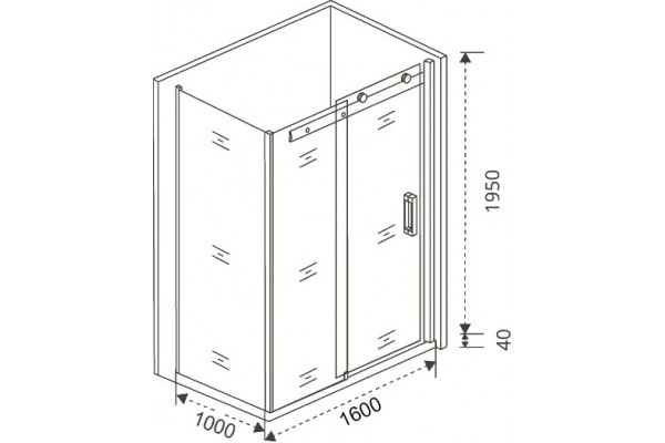 Душевой уголок Good Door Galaxy WTW+SP-C-CH 160x100, профиль хром, прямоугольный, двери раздвижные