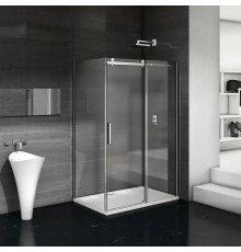 Душевой уголок Good Door Galaxy WTW+SP-C-CH 110x100, профиль хром, прямоугольный, двери раздвижные