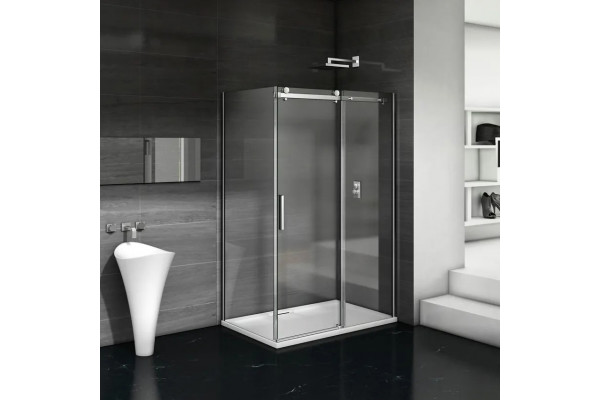 Душевой уголок Good Door Galaxy WTW+SP-C-CH 110x100, профиль хром, прямоугольный, двери раздвижные