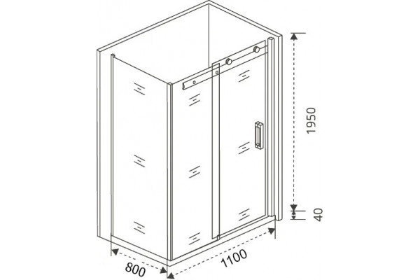 Душевой уголок Good Door Galaxy WTW+SP-C-В 110x80, профиль черный, прямоугольный, двери раздвижные