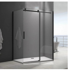 Душевой уголок Good Door Galaxy WTW+SP-C-В 110x100, профиль черный, прямоугольный, двери раздвижные