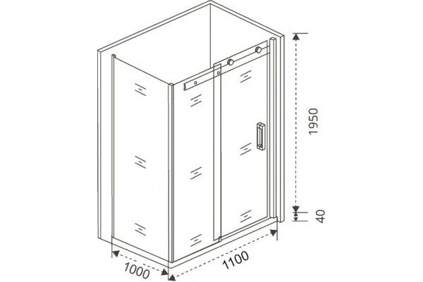 Душевой уголок Good Door Galaxy WTW+SP-C-В 110x100, профиль черный, прямоугольный, двери раздвижные