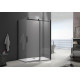 Душевой уголок Good Door Galaxy WTW+SP-C-В 110x100, профиль черный, прямоугольный, двери раздвижные