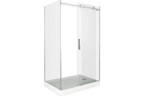Душевой уголок Good Door Galaxy WTW+SP-C-В 110x100, профиль черный, прямоугольный, двери раздвижные