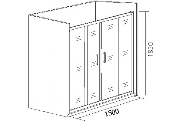 Душевая дверь в нишу Good Door Latte WTW-TD-150-G-WE раздвижная, стекло рифленое