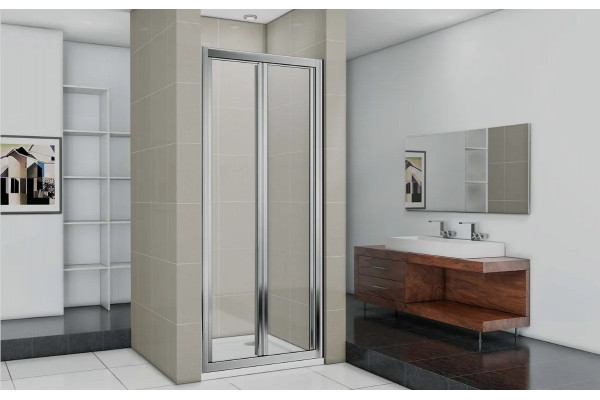 Душевая дверь в нишу Good Door Infinity SD-90-C-CH складная, стекло прозрачное