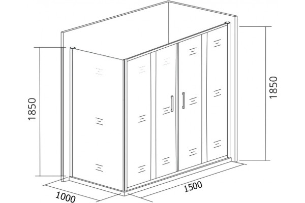 Душевой уголок Good Door Latte WTW-TD+SP-100-C-WE 150х100 прямоугольный, двери раздвижные