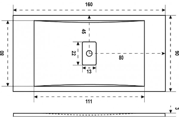 Поддон для душа Good Door Flow 160x90 прямоугольный, низкий