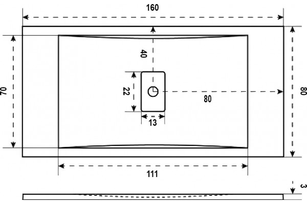 Поддон для душа Good Door Flow 160x80 прямоугольный, низкий