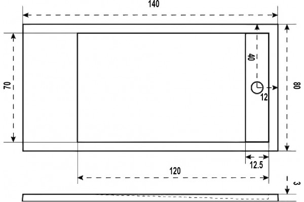 Поддон для душа Good Door Stella 140x80 прямоугольный, низкий
