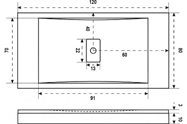 Поддон для душа Good Door Flow 120x80, с ножками и экраном, прямоугольный, низкий