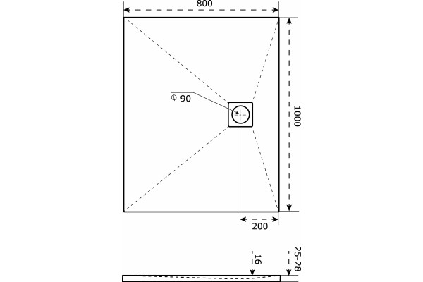 Поддон для душа Good Door Essentia 80x100 белый прямоугольный, низкий