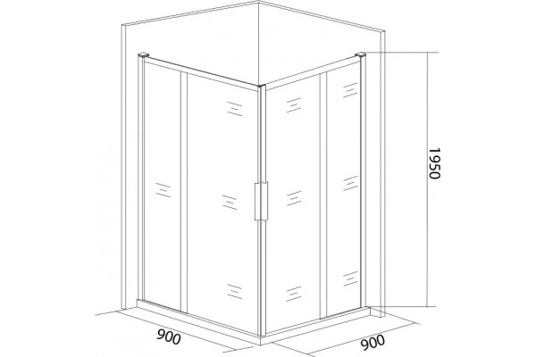 Душевой уголок Good Door Idea CR-90-C-B 90x90, профиль черный, квадратный, двери раздвижные