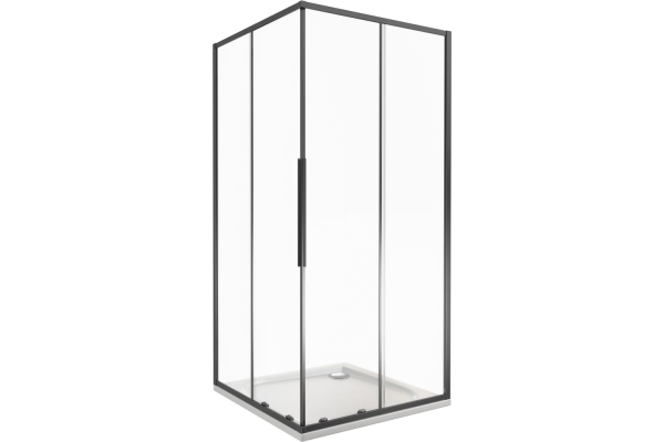 Душевой уголок Good Door Idea CR-90-C-B 90x90, профиль черный, квадратный, двери раздвижные