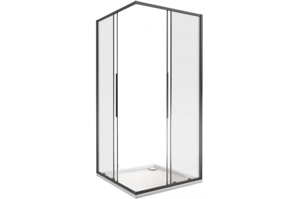 Душевой уголок Good Door Idea CR-90-C-B 90x90, профиль черный, квадратный, двери раздвижные