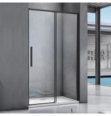 Душевая дверь в нишу Good Door Idea WTW-130-C-B 130 см, профиль черный, раздвижная, стекло прозрачное