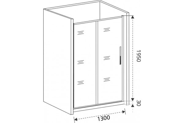 Душевая дверь в нишу Good Door Idea WTW-130-C-B 130 см, профиль черный, раздвижная, стекло прозрачное