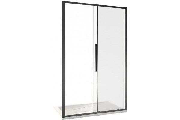 Душевая дверь в нишу Good Door Idea WTW-130-C-B 130 см, профиль черный, раздвижная, стекло прозрачное