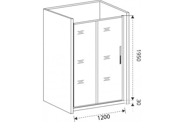 Душевая дверь в нишу Good Door Idea WTW-120-C-B 120 см, профиль черный, раздвижная, стекло прозрачное
