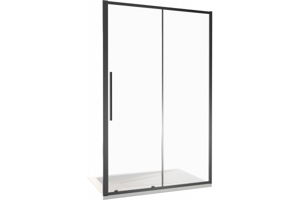 Душевая дверь в нишу Good Door Idea WTW-120-C-B 120 см, профиль черный, раздвижная, стекло прозрачное
