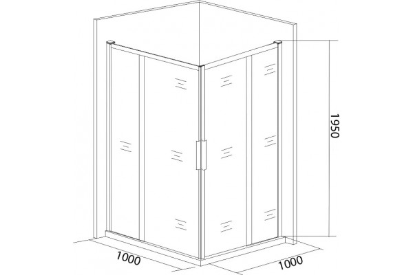Душевой уголок Good Door Idea CR-100-C-CH 100x100, профиль хром, квадратный, двери раздвижные